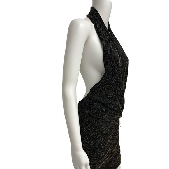 Fashion Nova Women's Sleeveless Halter Neck Black Sparkly Cocktail Dress Size XL - Picture 3 of 13